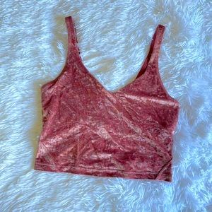 Lululemon crushed velvet cropped align tank top in light pink - new condition